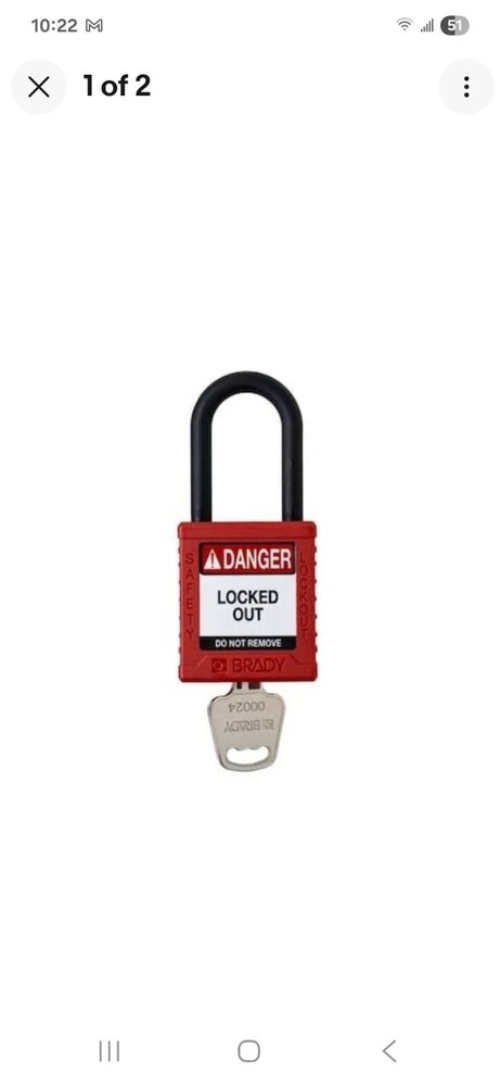 Brady Sdpl-Red-38Pl-Kd Padlock,6 Pins,Red