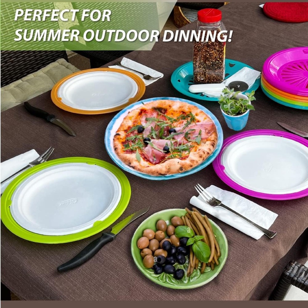Sturdy Vented Paper Plate Holder 4 Pack dark Blue