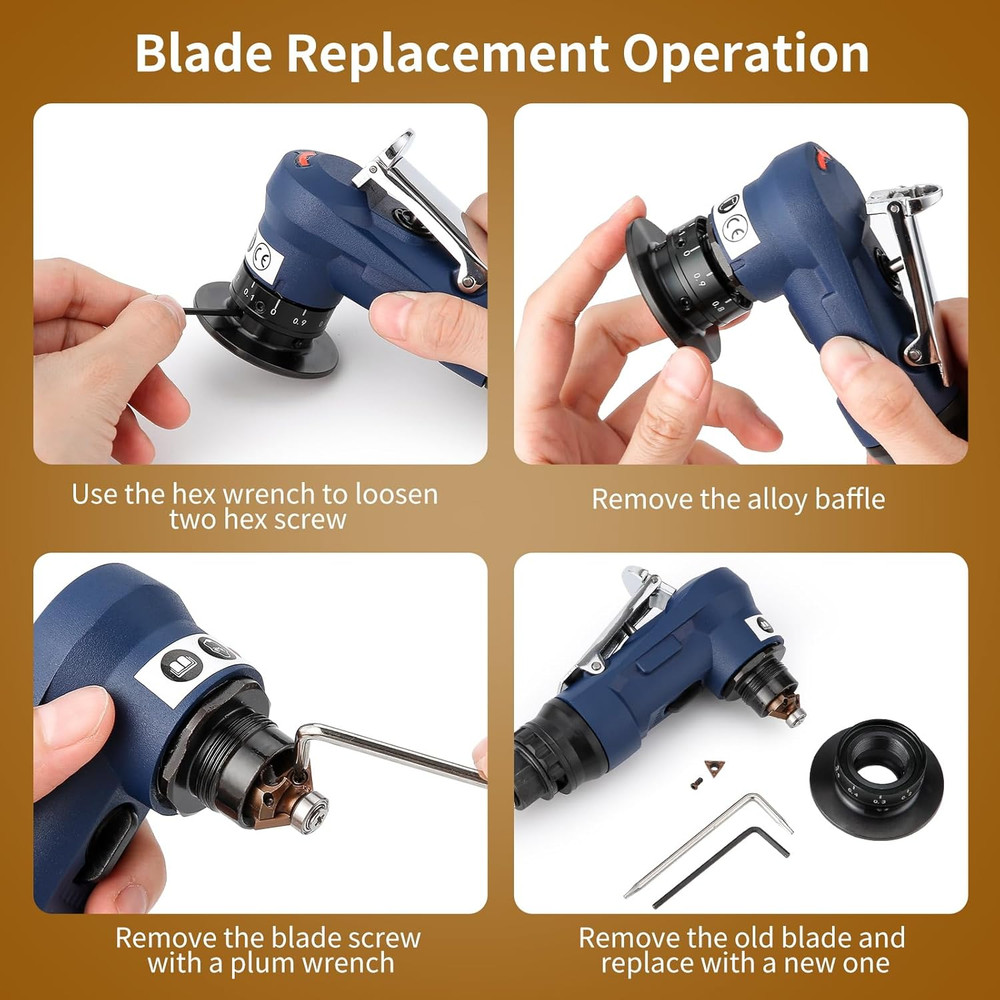 2 in 1 Pneumatic Chamfering Tool,Air Chamfer Tool with 8 C-Angle & 16 R-Angle Bl