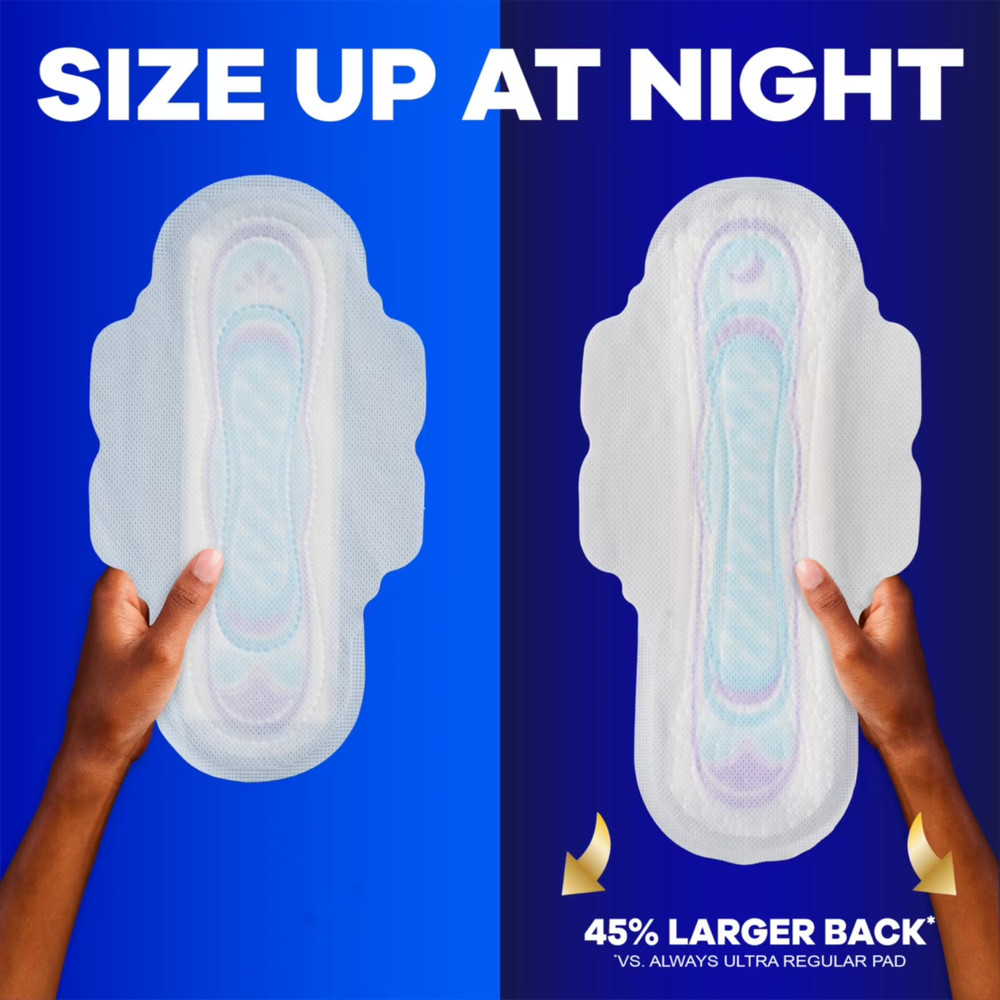 (3 Pack) Always Pads, Ultra Thin with Wings, Size 2, Long Super Absorbency, 58Ct