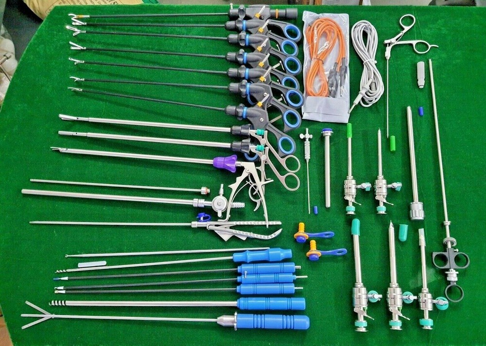 34pc Laparoscopic Surgery Set 5x330mm Laparoscopy Endoscopy Surgical Instruments