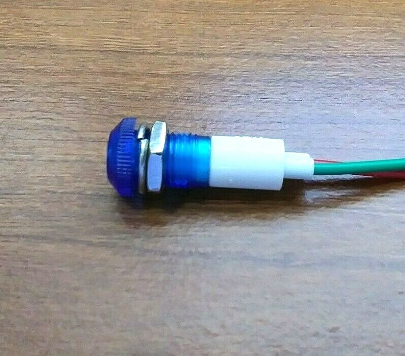 BBT 12 volt DC Waterproof Blue LED Low-Profile Indicator Light