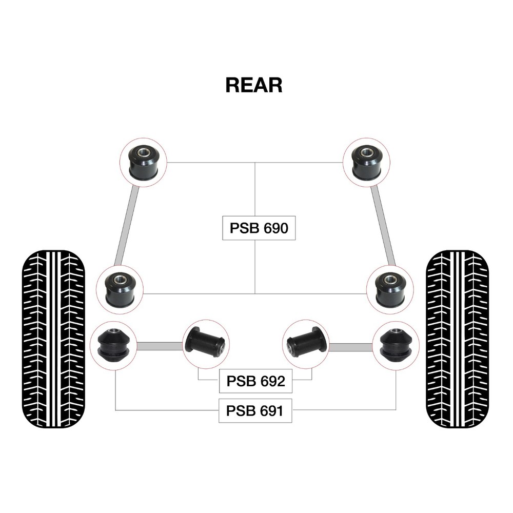 8x Lexus IS (01-05) Rear Polyurethane Bushings Kit