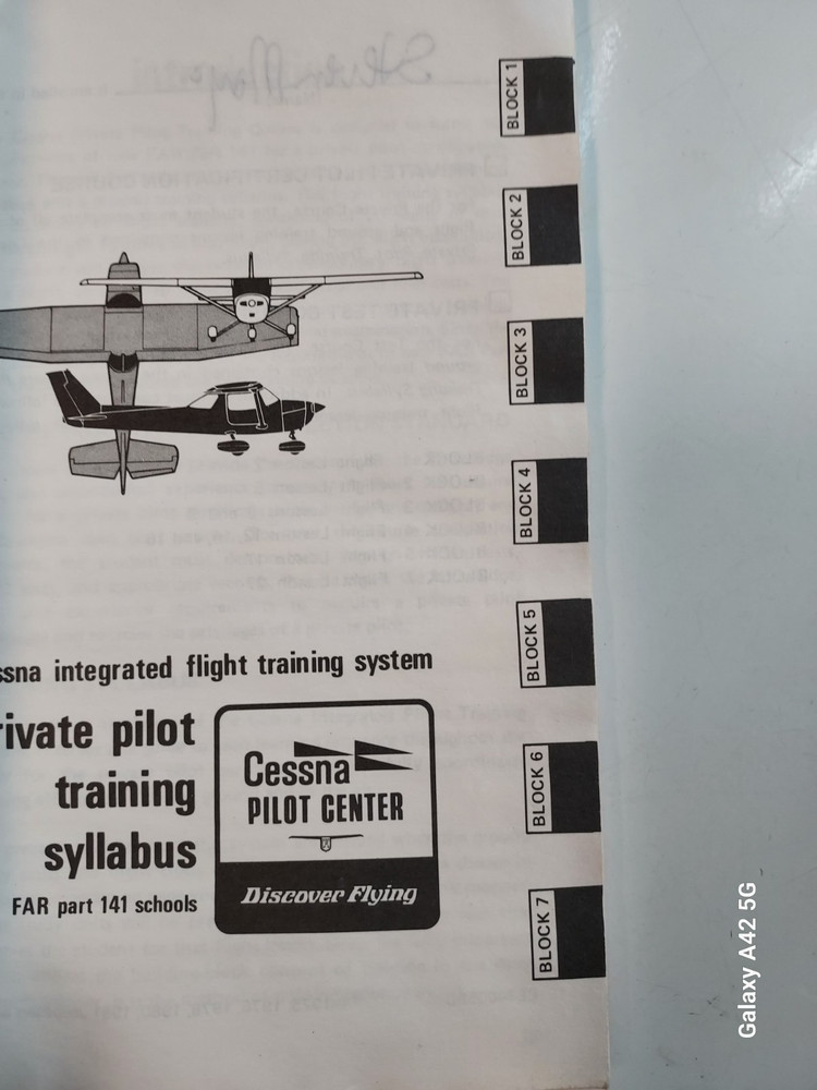 Cessna Integrated Flight Training System Private Pilot Training Syllabus 1981