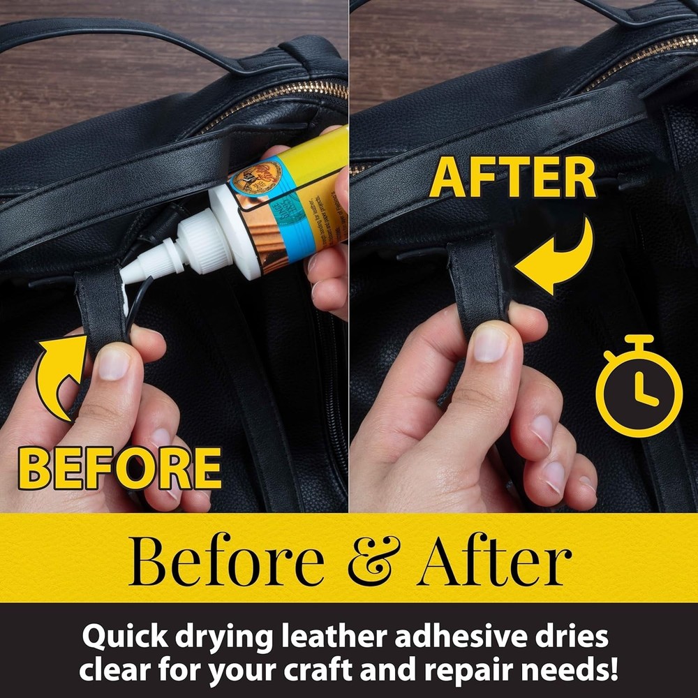 Versatile Leathercraft Cement - 4 oz Quick Drying Glue for DIY Leather Projects