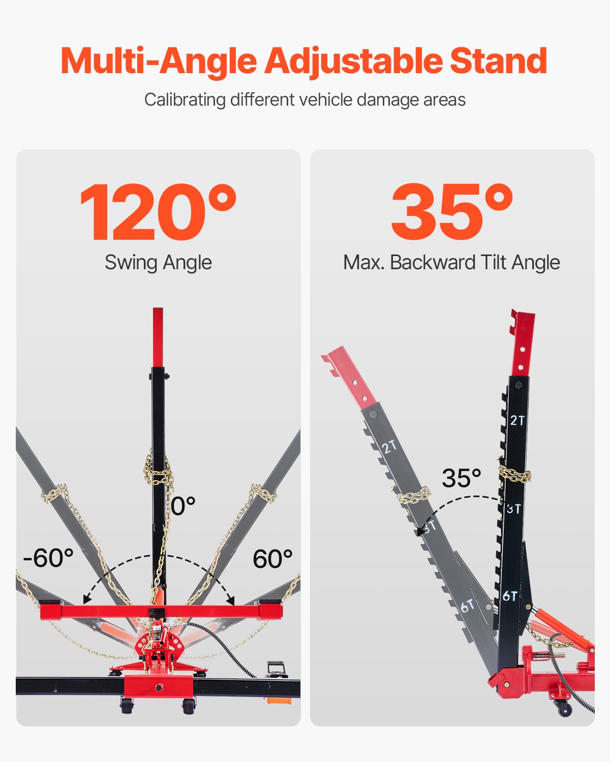 VEVOR Auto Body Frame Puller Straightener 6T Car Frame Machine 3T Airbag Jack