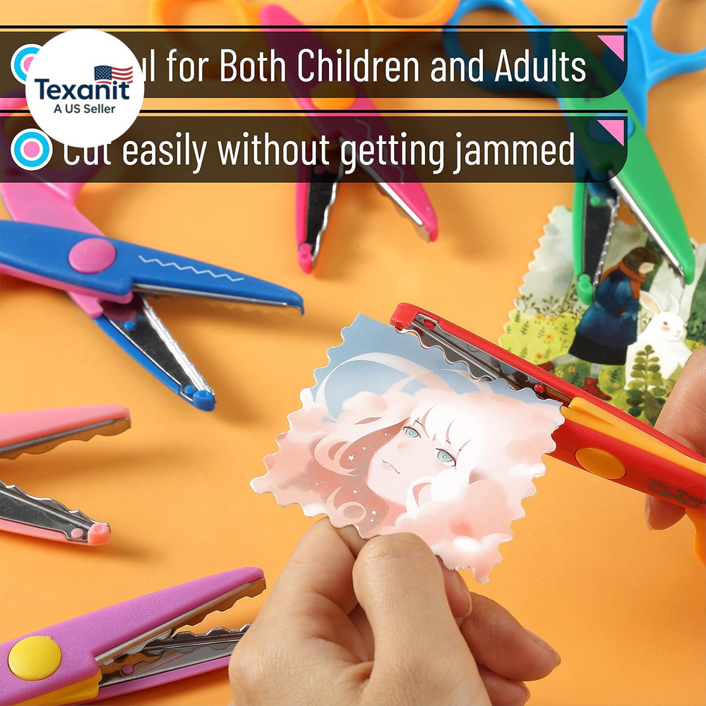 Craft Scissors - Decorative Edge, 6 Pack, Zig Zag, Scrapbooking, Fancy, Pattern,