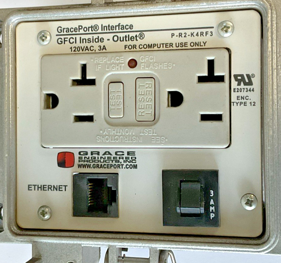 GRACEPORT P-R2-K3RF3 INTERFACE 120VAC 3A GFCI INSIDE-OUTLET