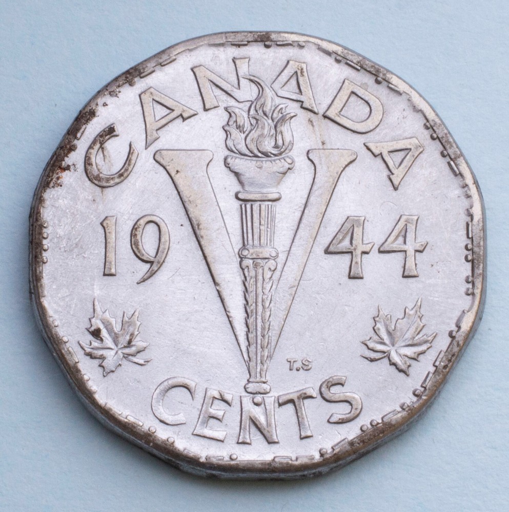 1944 Canada 5 Cents KM# 40a