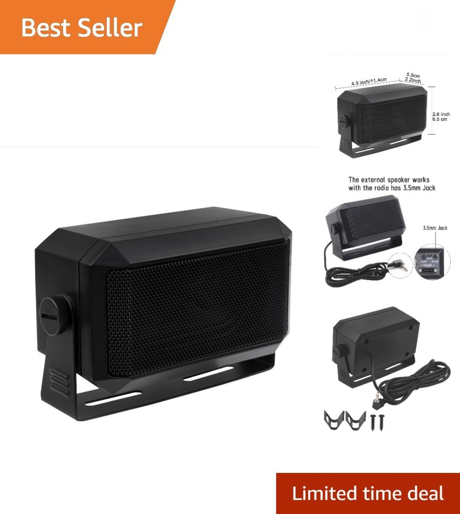 Rectangular 3.5mm Plug 5W External Speaker/CB Speaker for Ham Radio, CB and S...