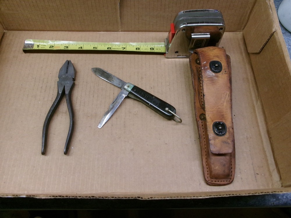 Vintage U.S. Army Signal Corps lineman's tool set.