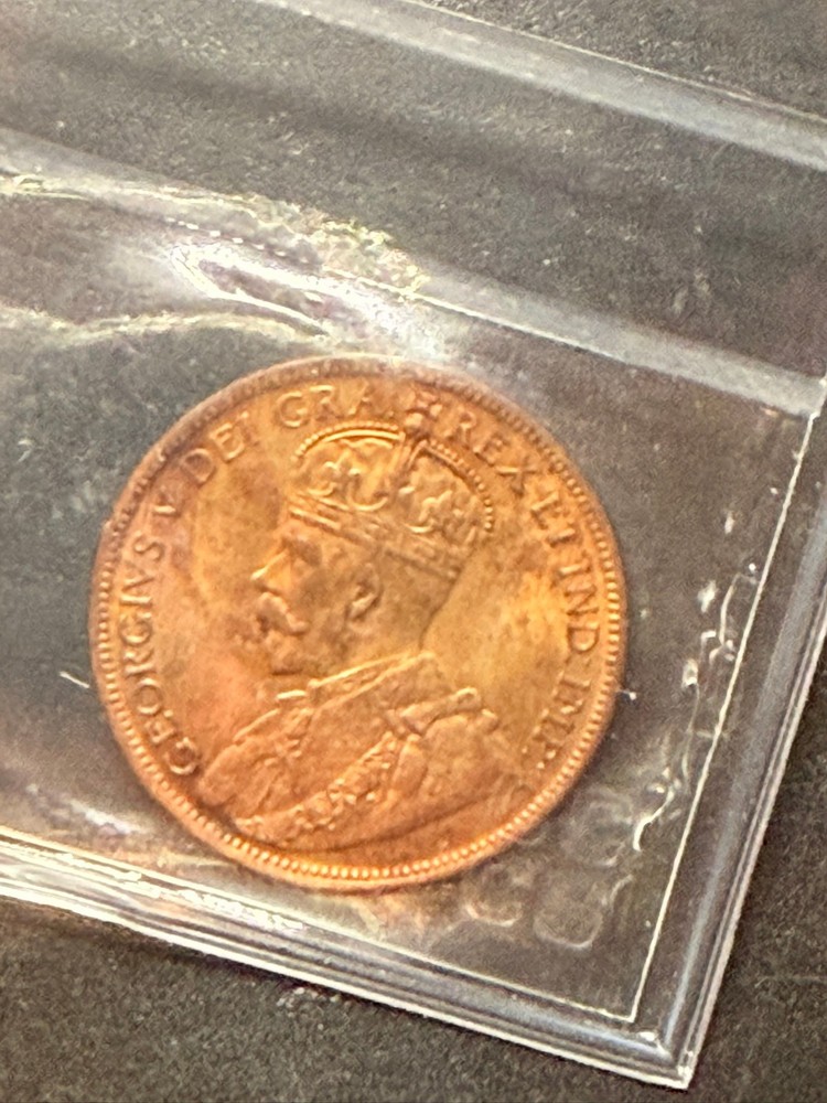 1918 Canada 1 cent Red and Brown CCCS Graded MS-62