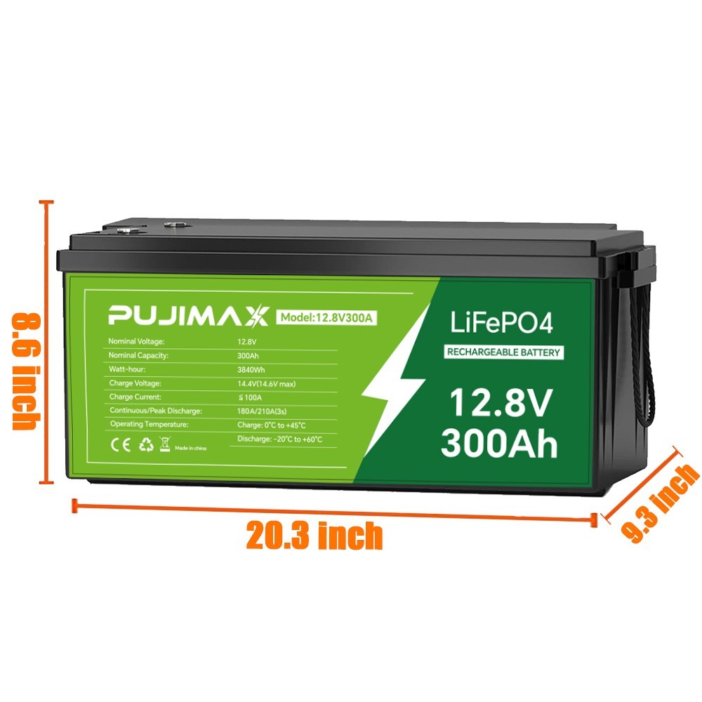 12V 300Ah LiFePO4 Lithium Iron Phosphate Battery 300Ah Built-in BMS for Solar RV