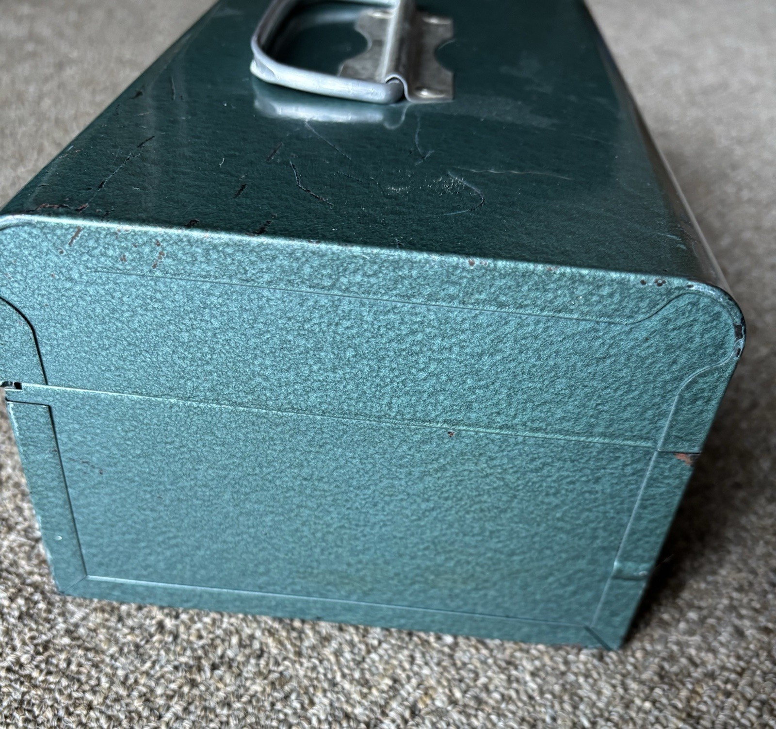 Vintage Green Metal Wards Master Quality 5 Drawer Tackle Box/Cash, Change Tray