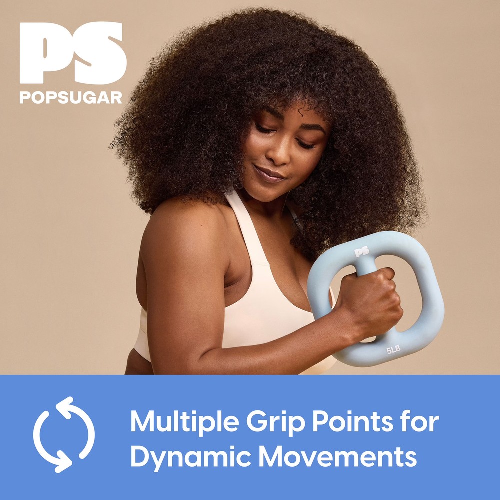 Popsugar Grip Weight 5lb, Sky Blue, Dumbbell
