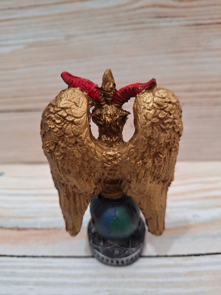 Templar Sabbatic Goat Baphomet Satan Gold / Size 4.5" X 2.5" / Devil / Evil