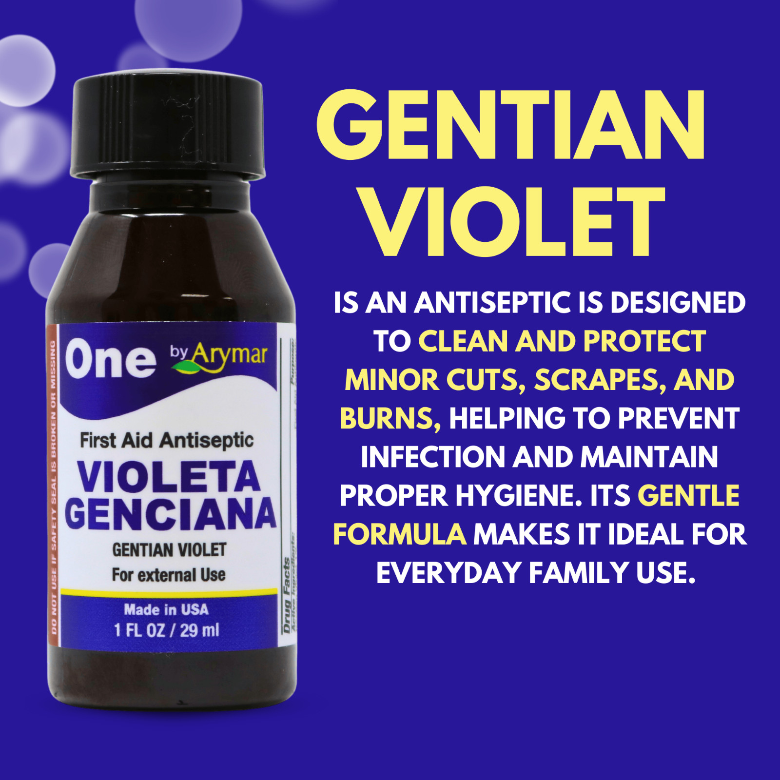 Arymar Violeta Genciana Antiseptic, 1 fl oz Pack of 3
