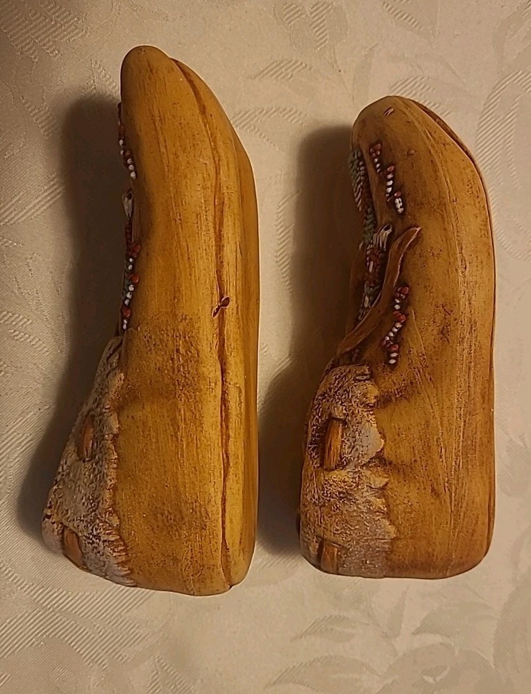 Ceramic Moccasins Native American Design Decorative 6" L