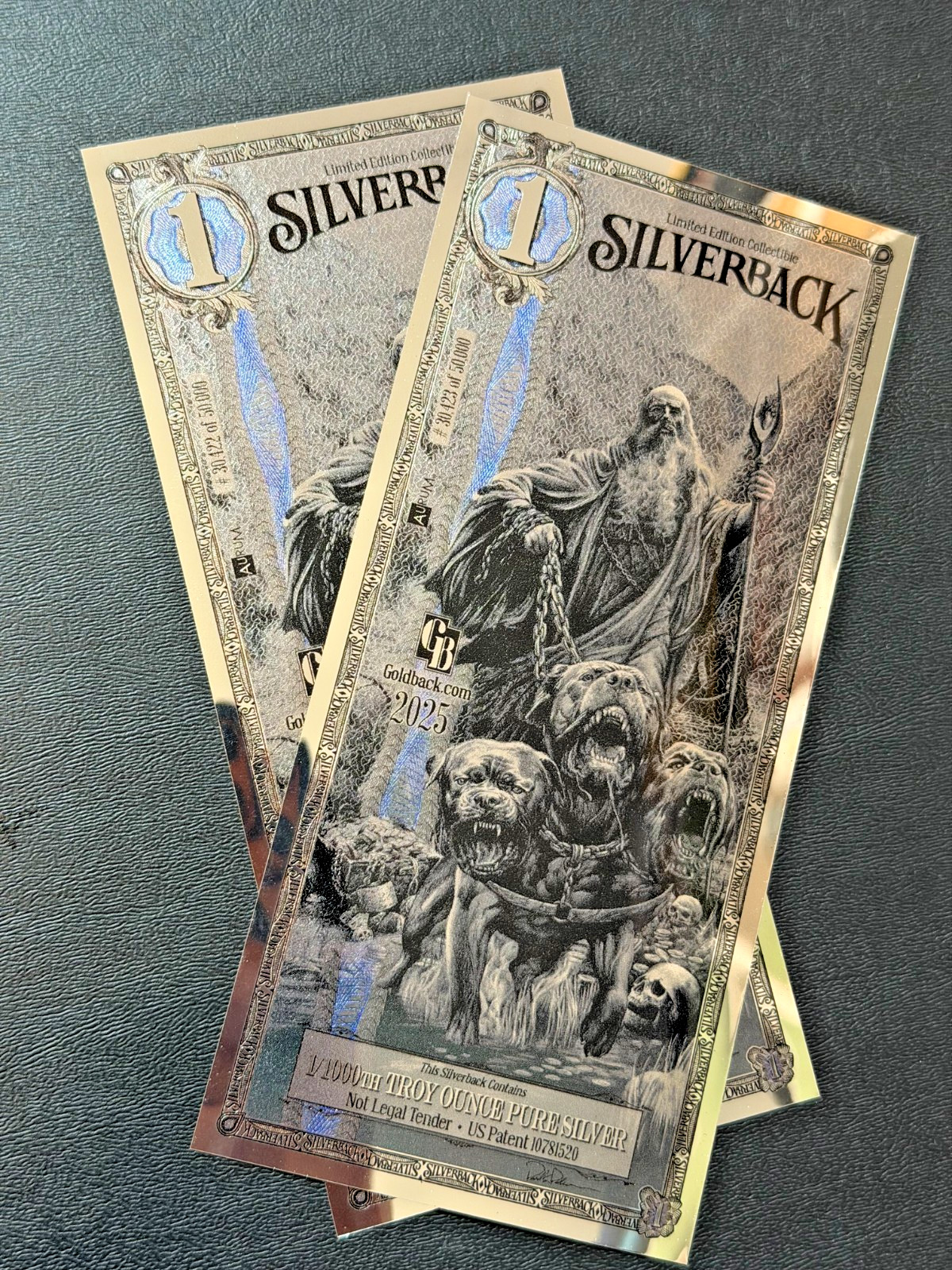 2X Silverback Hades Olympus 1/1000 OZ .999 Silver Note Limited Edition IN STOCK!