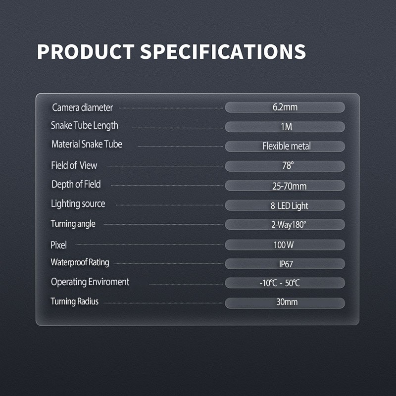 Ralcam Articulating Borescope Endoscope Inspection Camera 3.3FT Flexible Snake