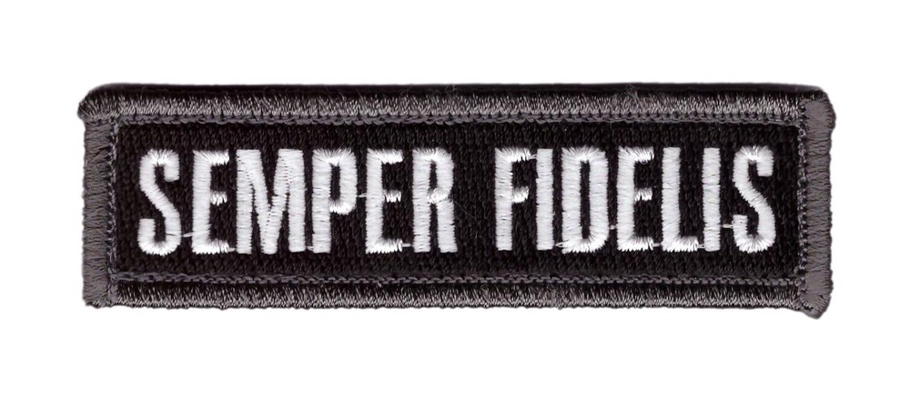 SEMPER FIDELIS FI  MARINE NAME TAG TACTICAL COMBAT HOOK PATCH