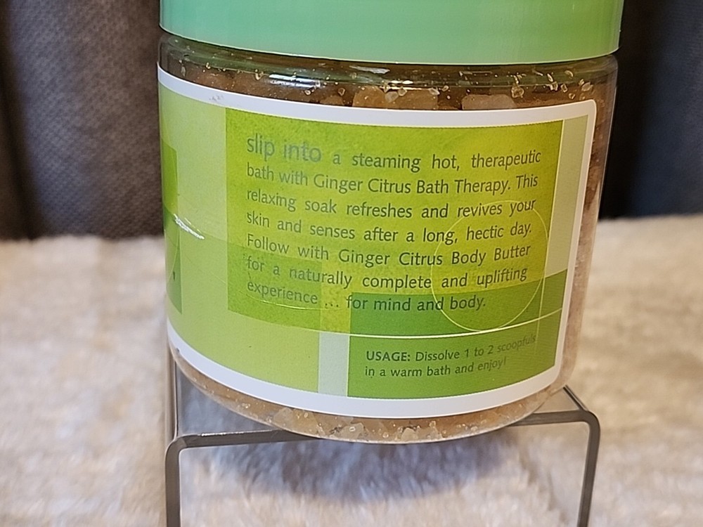 Arbonne Ginger Citrus Bath Therapy Salts 16 oz