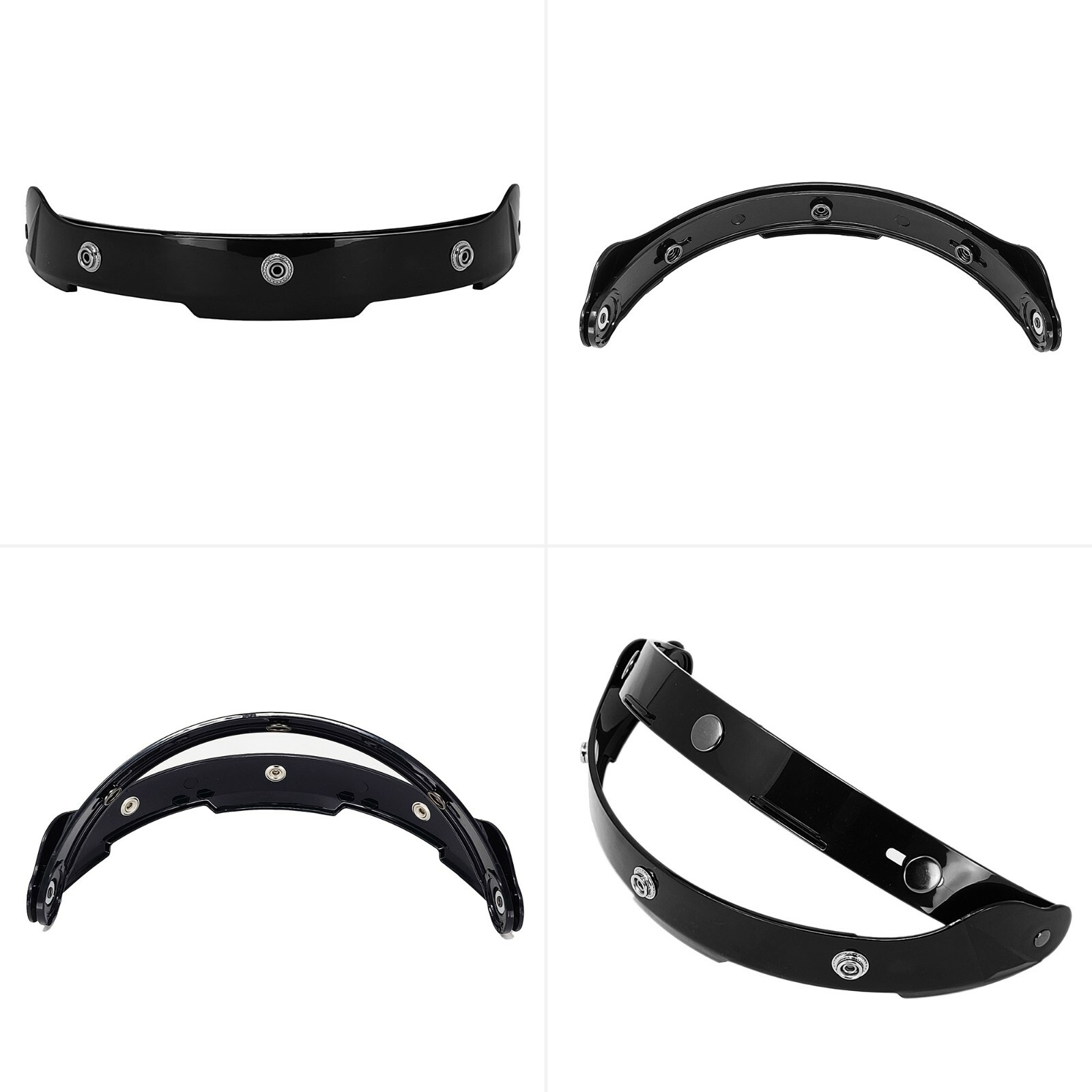 Open Face Helmet Bubble Visor Vintage Retro 3/4 Helmets Face Shield 3-Snap