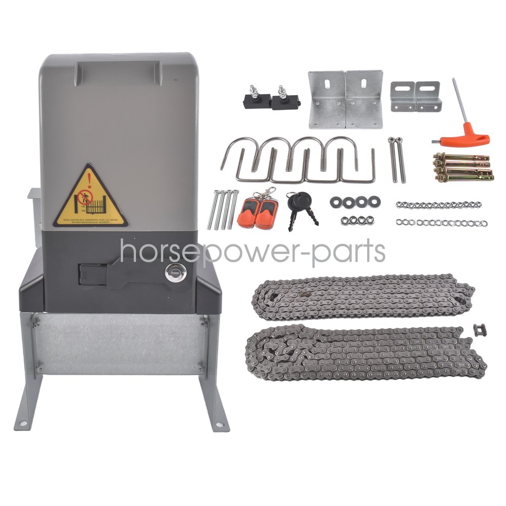 NEW Automatic Sliding Gate Opener Operator Kit Electric with 2 Remotes 1800lbs