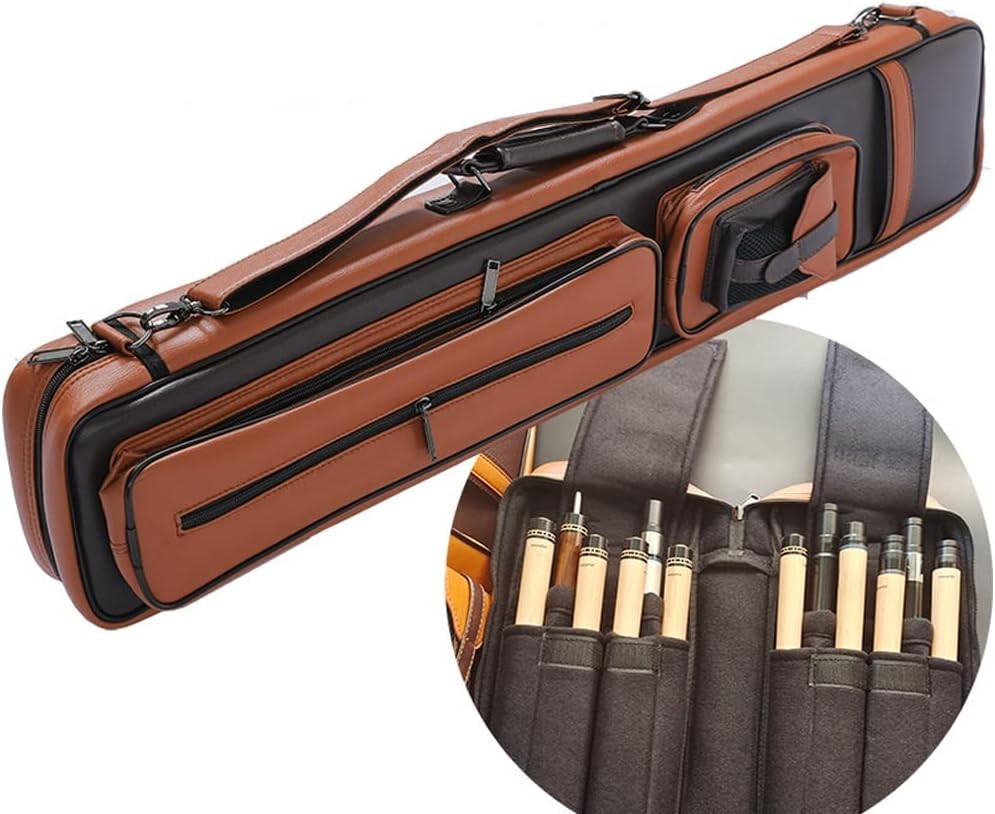 Durable 4x4 & 4x5 Pool Cue Case – Elegant Design with Adjustable Shoulder Strap