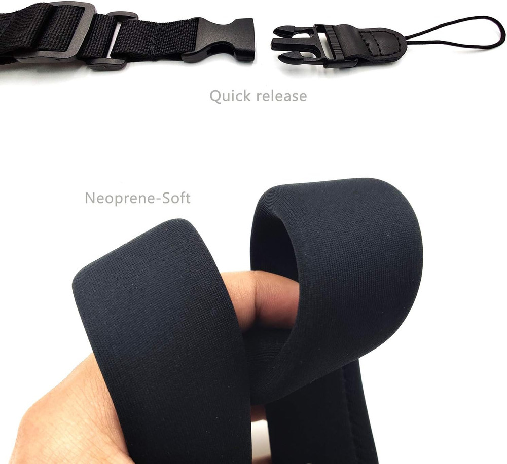 Camera Neck Strap with Quick Release Black for DSLR or Binocular Use New