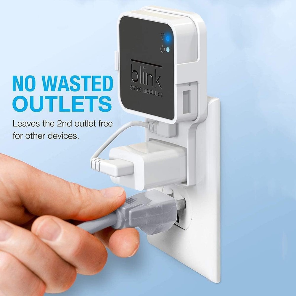 Compact Outlet Wall Mount for Blink Sync Module 2 - Easy, Tool-Free Installation