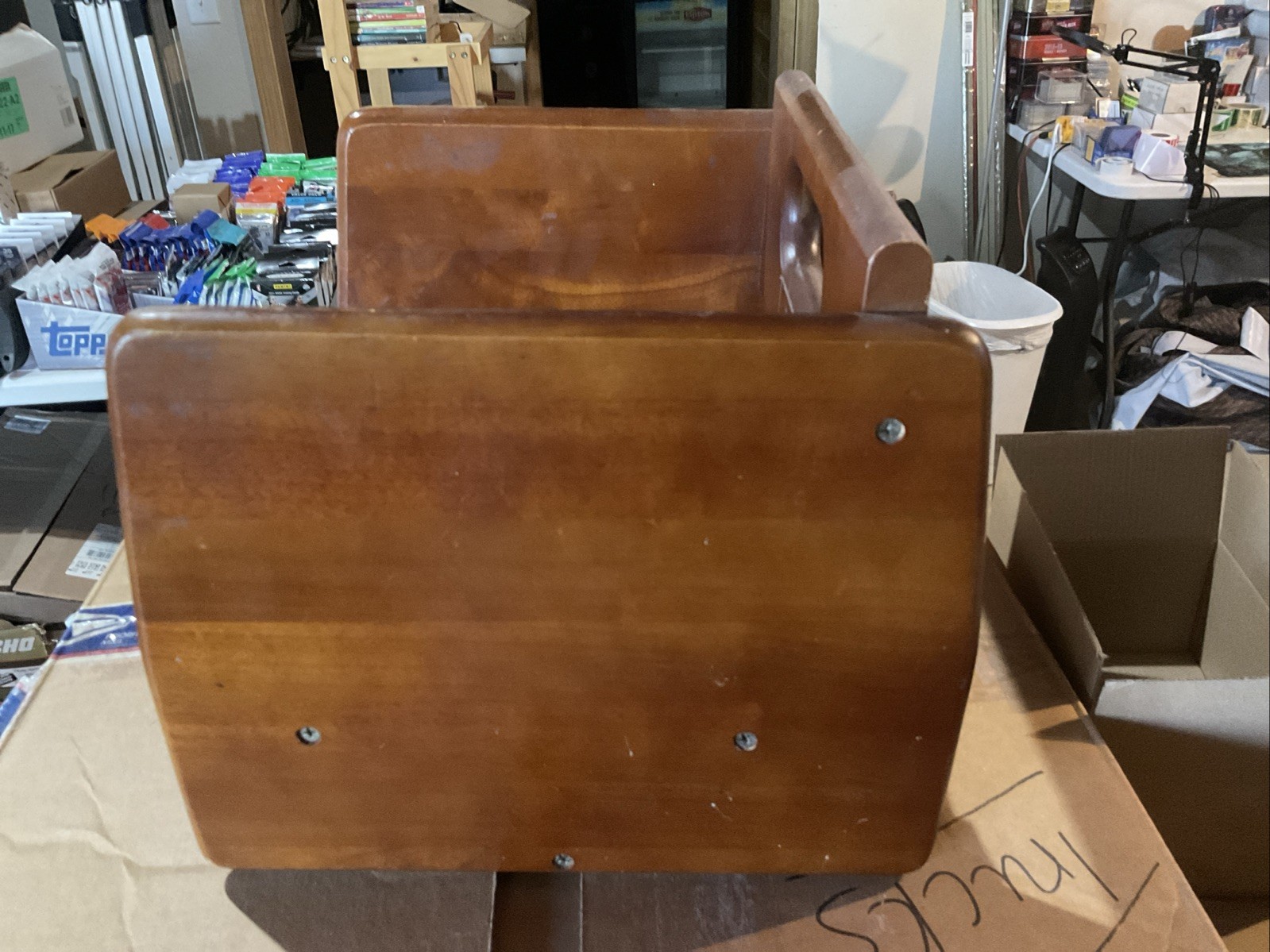 Restaurant Children Booster Seat in Mahogany Wood Finish Commercial USED Read