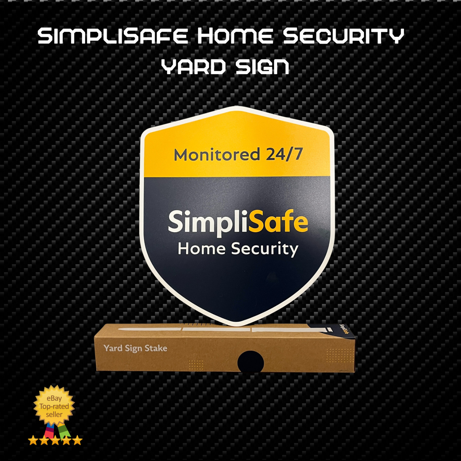 🚨New SimpliSafe Yard Sign with BLACK Heavy Duty Stake LATEST COLOR SCHEME!