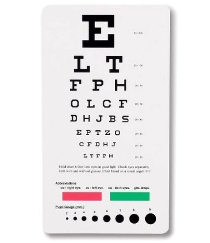 SNELLEN Pocket Eye Chart - Eye Test
