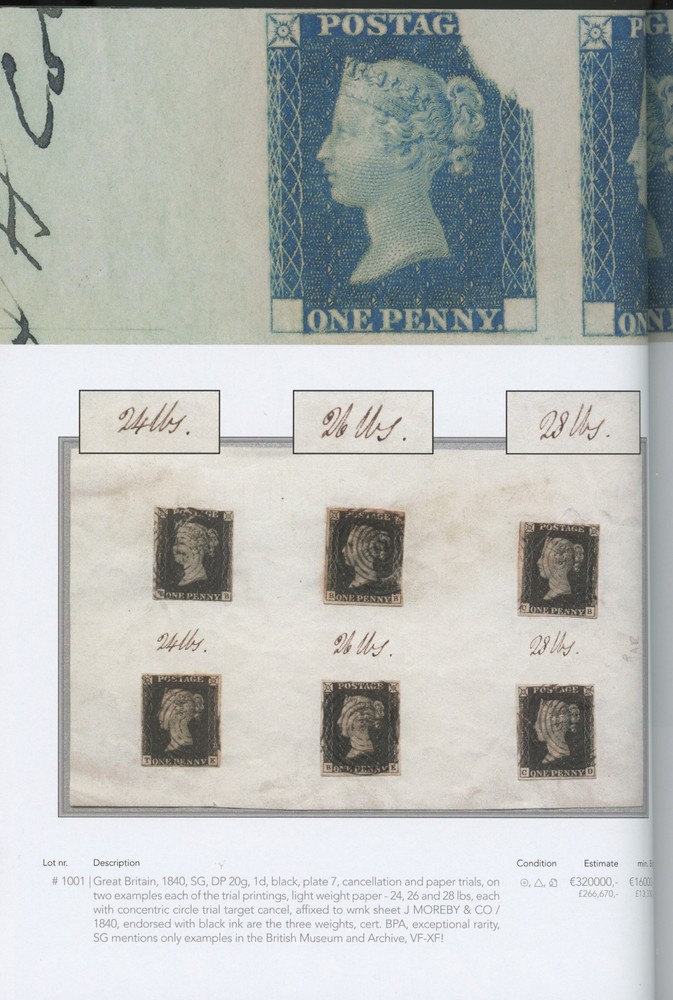 Great Britain Penny Black, Mauritus Specialized Auction Catalog Classicphil 2023