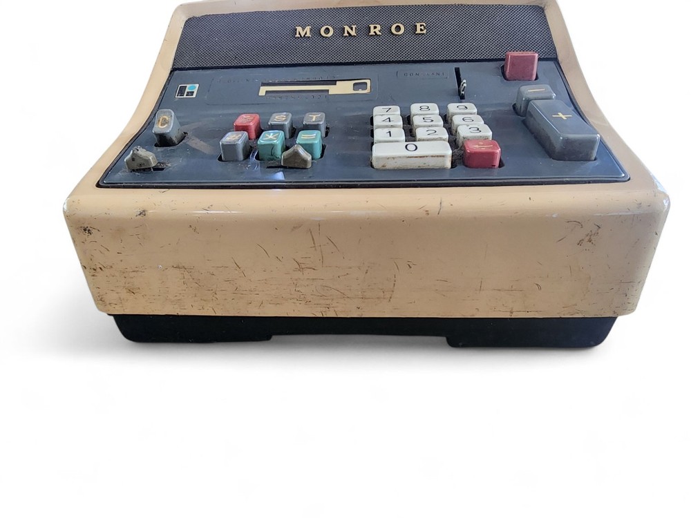 Rare Mach 1 Monroe Ten Key Adding Machine & Monroe LA5-160 Adding Machine VTG
