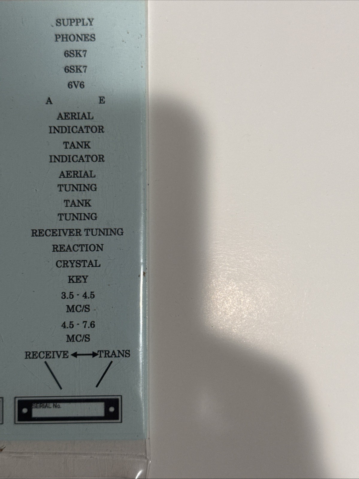 PARASET replica FRONT PANEL water decals set