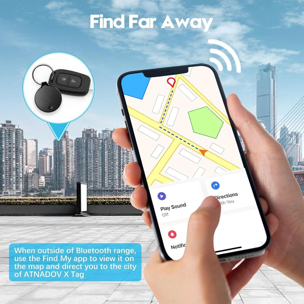 Tracker Tags 4 Pack Apple MFi Certified Bluetooth 5.4 Tracker with Replaceabl...