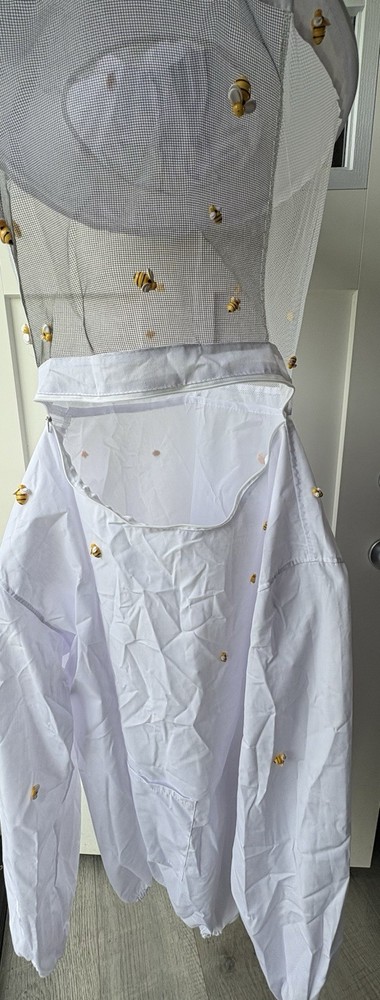 Bee Keeping Jacket Smock Hat Protective Coat Veil Beekeeping Pull Over XXL READ