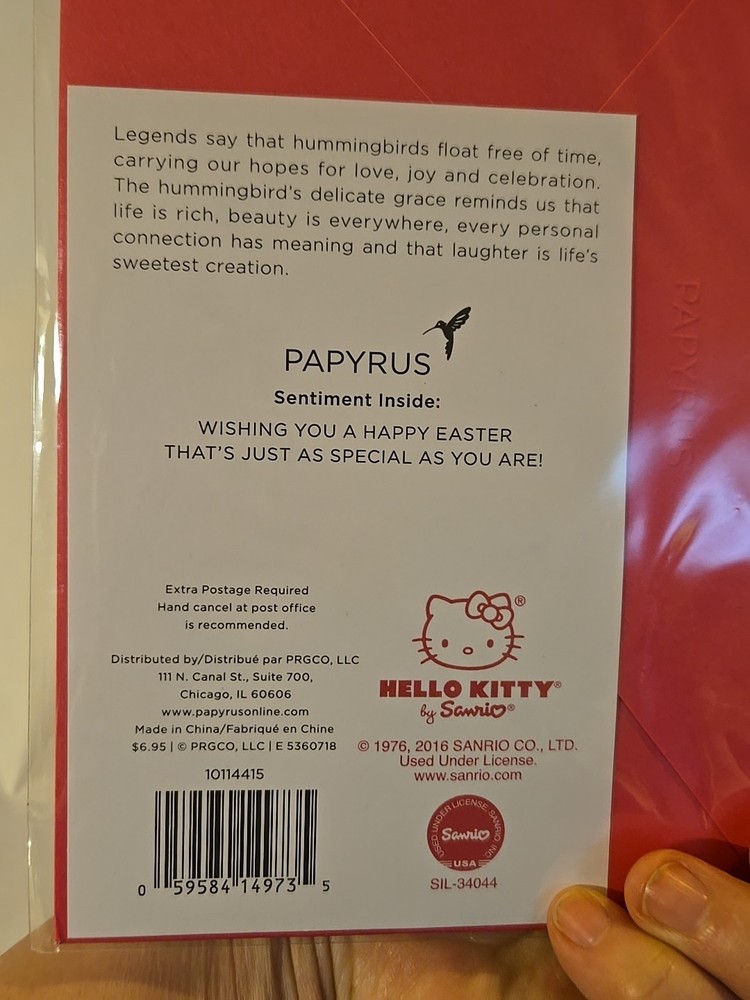Hello Kitty Papyrus Happy Easter Greeting Card