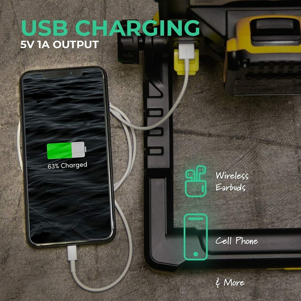 Master Tailgaters LED Work Flood Light Compatible for Universal Battery