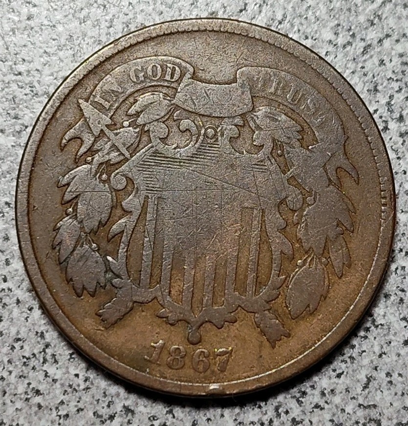 1867 US Two Cent Piece / Type Set Coin #C022 / 2 Cents