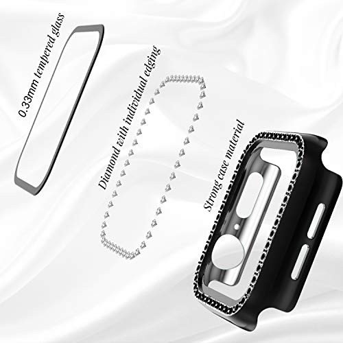 Compatible for Apple Watch Case with Screen Protector for Apple 44mm Black