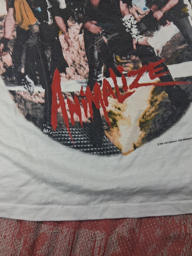 Vintage Kiss 1984 Animalize Tour Concert T Shirt Large TD29D