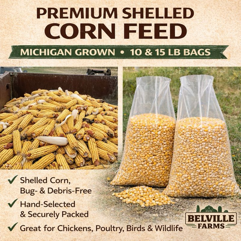 Premium Shelled Corn Feed – 15lb Bag | Wildlife, Bird & Poultry Feed | Free Ship