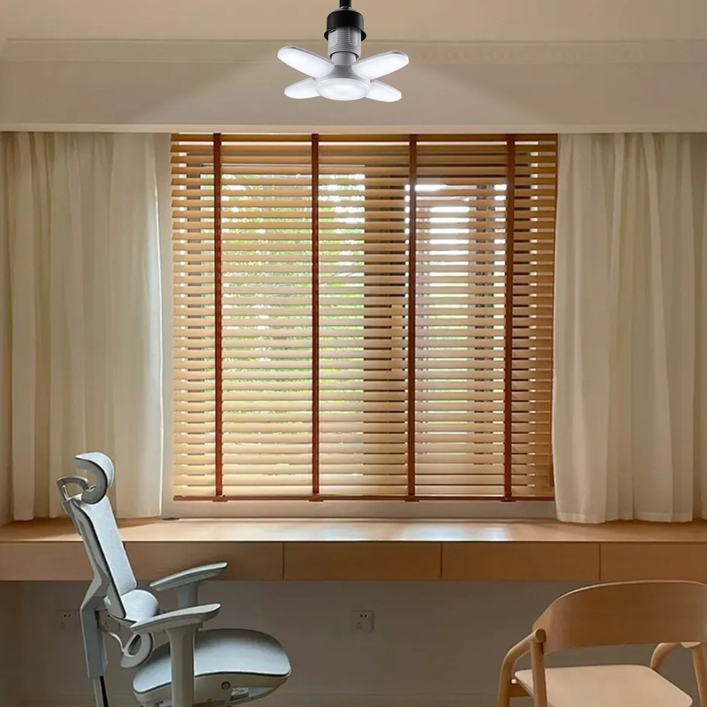 E27 LED Garage Light Bulb Deformable Ceiling Fixture Lights Workshop Lamp