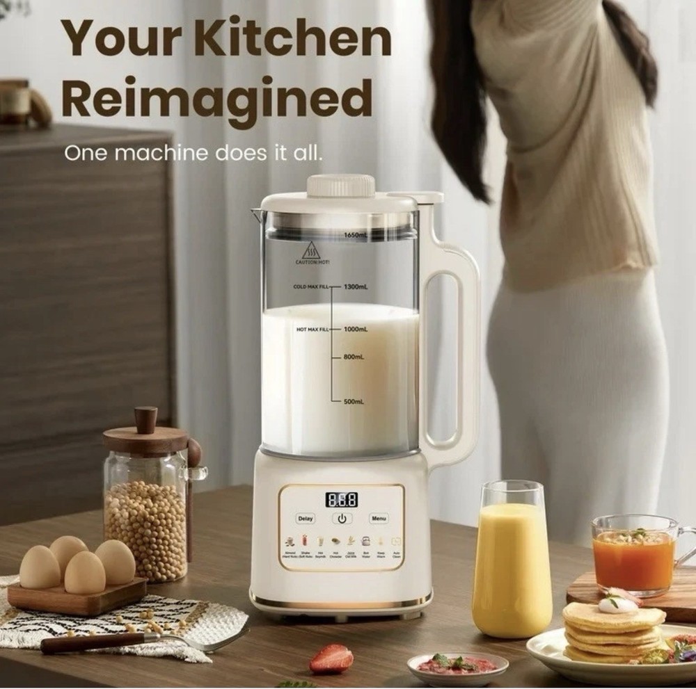 50oz Nut Milk Maker, Hot Food Processor, High-Speed Blender