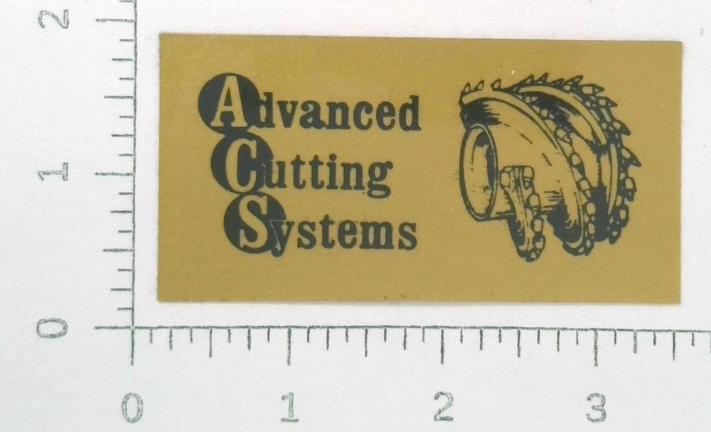 Vintage Advanced Cutting Systems Mining Equipment Sticker Decal