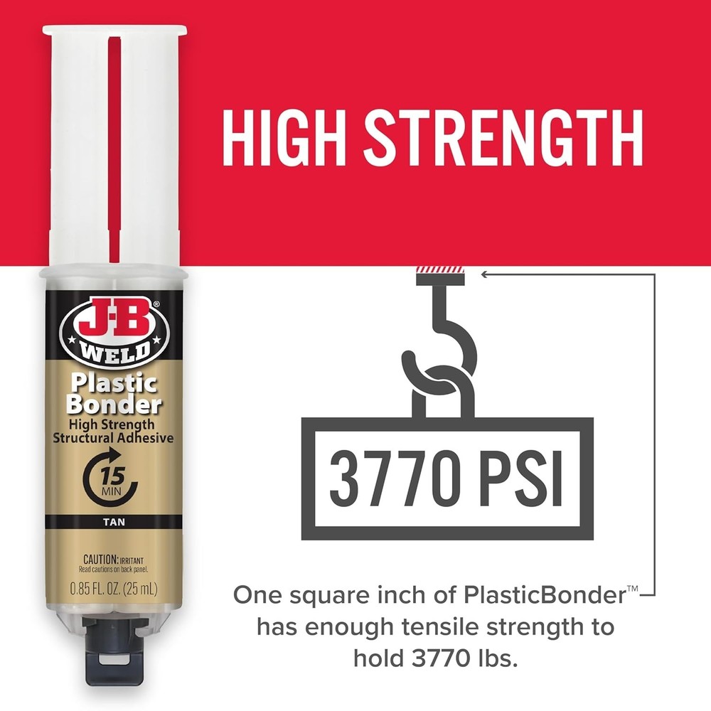 PlasticBonder Tan, 2 -Pack, High-Strength & Impact Resistant, 25ml,