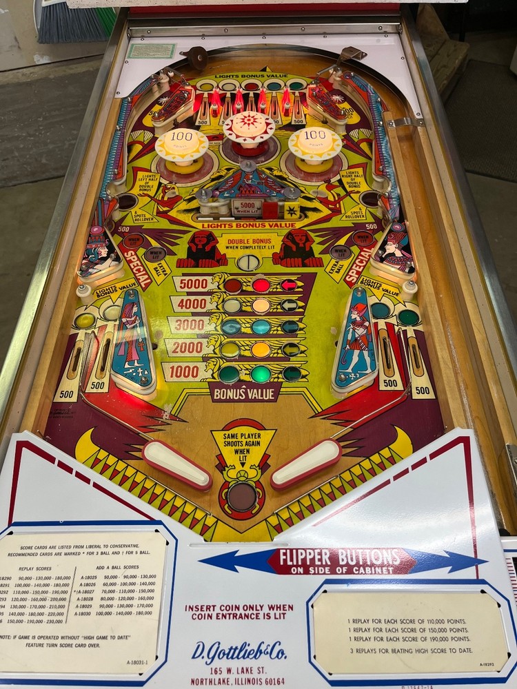 Gottlieb Cleopatra Pinball Machine